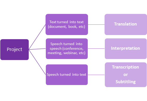 Scheme that summarizes the type of translation work